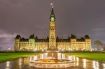 Ottawa Parliament Building at night on tour