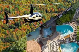 Mont-Tremblant Helicopter Tour and Scandinave Spa, a high flying and relaxing spa experience gift.