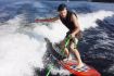 Wakeboarding on Georgian Bay Collingwood boat tour with captain and instructor.