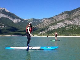Learn to SUP with Private Group Lesson at Kananaskis, Alberta.