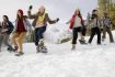 Snowshoeing in Kananaskis at the base of the Rocky Mountains, a short drive from Calgary.