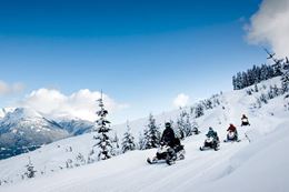 Whistler snowmobile tour on Winter Trio