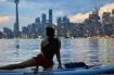 yoga class Toronto islands on stand-up paddleboard