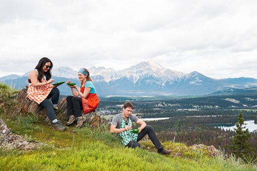 Jasper hike and feast mountain top