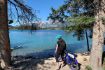 Jasper Bites on E-Bikes Tour lake view