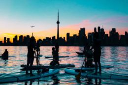 Toronto Islands at sunset on Stand up Paddleboard