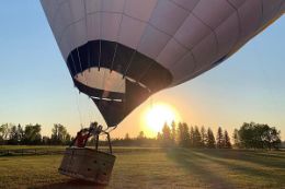 hot air balloon London, Ontario at sunrise sunset