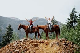 horseback riding Pemberton BC, near Whistler waving