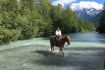 horseback riding Pemberton BC, crossing river