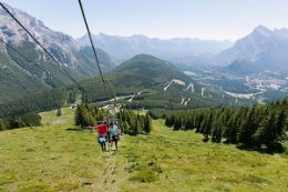 Mt.Norquay, Banff Sightseeing Chairlift couple on way up