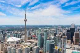 Toronto skyline on helicopter ride Toronto heli tours
