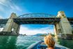 Sightseeing boat tour of Vancouver from Granville Island, bridge