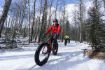 Fat Bike Frozen Waterfall Tour in Kananaskis, Alberta.