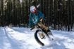 Fat Bike Frozen Waterfall Guided Tour in Kananaskis, base of the Rocky Mountains.