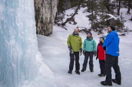 Frozen waterfall Grotto Canyon Icewalk, banff winter activities