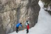 Canyon wall pictographs, Grotto Canyon Icewalk, Kananaskis Alberta