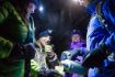 Johnston Canyon Icewalk, warming up with hot chocolate