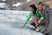 Columbia Icefields Tour , walking on glacier and touching