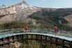 Columbia Icefields Tour , Glacier Skywalk walking on