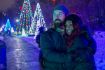 couple and Niagara Helicopter Tour Winter Lights at Night