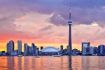 Toronto skyline on sunset sale Lake Ontario