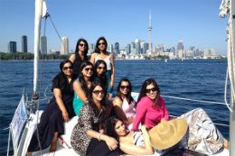 Toronto cruise at sunset harbour and Toronto Islands