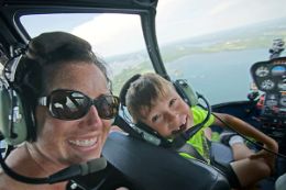 family on 1000 Islands helicopter tour from Gananoque