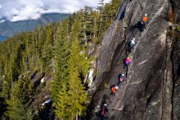 Squamish, BC Via Ferrata experience scaling mountain on ladders
