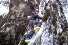 climbing ice wall, Whistler Blackcomb BC