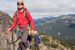 guide and group on Whistler Sky Walk course, British Columbia