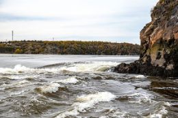Reversing rapids on Saint John New Brunswick Jet Boat Tour