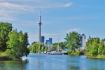 Toronto CN Tower view from harbour islands