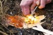 Family survival session wilderness hike, Kananaskis, Alberta -fire making