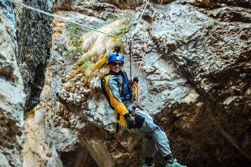 Ziplining on Canyoning Tour Alberta Ziplining on Canyoning Tour Alberta