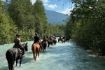 horseback riding Pemberton BC, crossing river