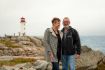 Couple at Peggy's Cove lighthouse