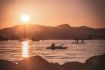 Vancouver sightseeing attractions by kayak at sunset