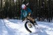Fat Bike Guided Winter Tour in Kananaskis, base of the Rocky Mountains.