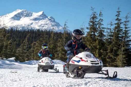 Whistler Family Snowmobile Tour, kids on snowmobiles