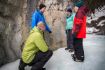 Canyon wall pictographs, Grotto Canyon Icewalk, Kananaskis Alberta