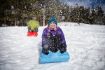 Banff Kootenay National Park Snowshoe Tour to Paint Pots, tobogganing