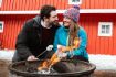 campfire after Banff Sleigh Ride