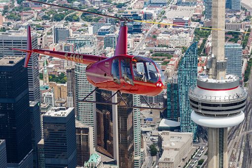 Toronto helicopter tour sightseeing near CN Tower