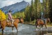 horsebackriding banff crossing river