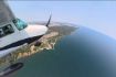 Flying over Lake Ontario shoreline