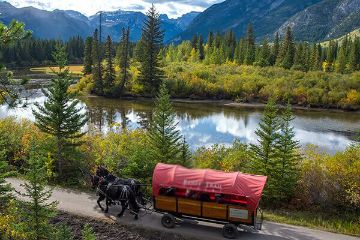 Banff National Park wagon ride and cowboy cookout bbq Banff National Park wagon ride and cowboy cookout bbq