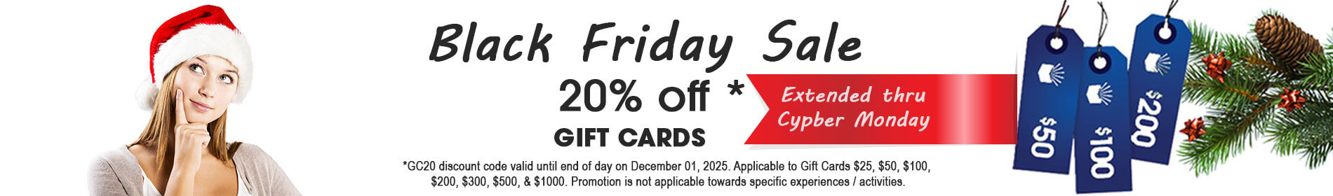 Black Friday Breakaway Experiences Gift Card sale