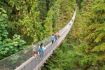 walking across Capilano Suspension Bridge