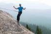 Rappelling down side of Shannon Falls, Squamish BC