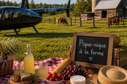 Mont-Tremblant Helicopter Flight with Farm Picnic - FOR 2